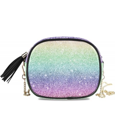 Women's Rainbow Gradient Flash Crossbody Bag Fashion Purses Bag Cross Body Bag Shoulder Handbag with Adjustable Chain Strap $...