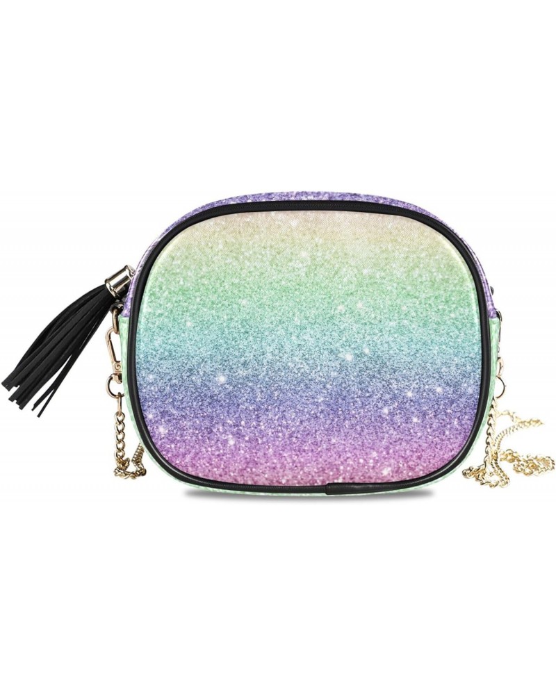 Women's Rainbow Gradient Flash Crossbody Bag Fashion Purses Bag Cross Body Bag Shoulder Handbag with Adjustable Chain Strap $...