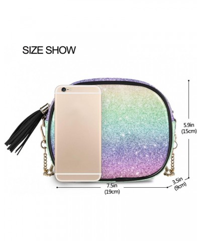 Women's Rainbow Gradient Flash Crossbody Bag Fashion Purses Bag Cross Body Bag Shoulder Handbag with Adjustable Chain Strap $...