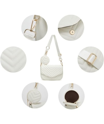 Small crossbody bag and wallet with wide shoulder strap 2 pieces Beige-aa $9.85 Crossbody Bags