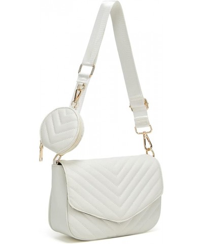 Small crossbody bag and wallet with wide shoulder strap 2 pieces Beige-aa $9.85 Crossbody Bags