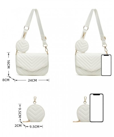 Small crossbody bag and wallet with wide shoulder strap 2 pieces Beige-aa $9.85 Crossbody Bags