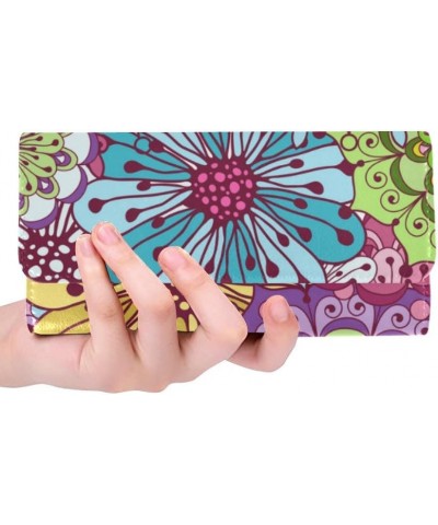 women trifold wallet Mosaic flowers Butterfly funny animals Tribal pattern designer wallets Color4 $25.95 Clutches