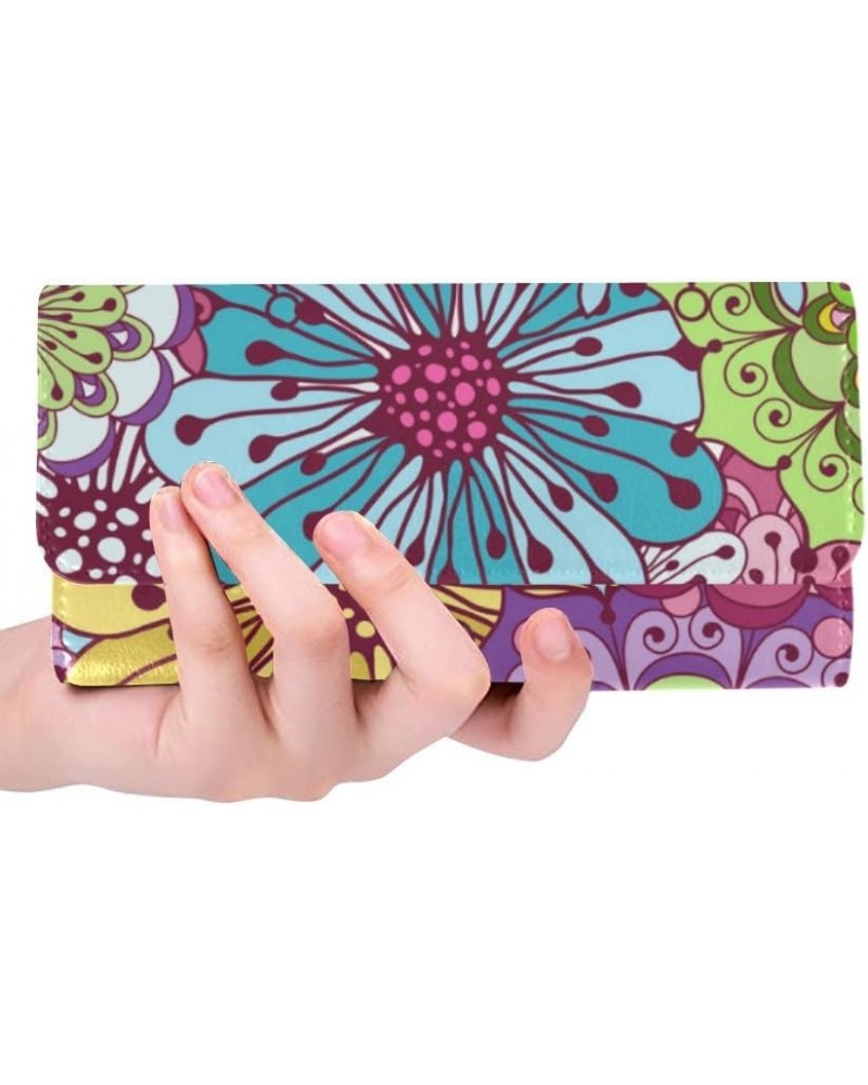 women trifold wallet Mosaic flowers Butterfly funny animals Tribal pattern designer wallets Color4 $25.95 Clutches