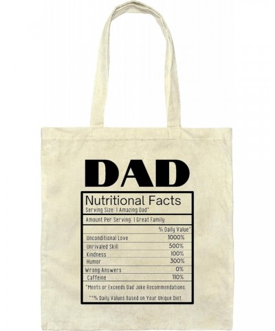 Fathers Day Gift Ideas Fun Nutritional Facts for Dad from Kids and Daughter Natural White Multicolor Canvas Tote Bag $12.76 T...