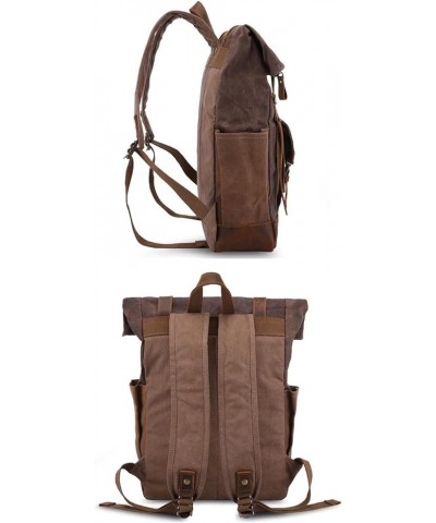 Men's Oil Waxed Canvas Backpack Outdoor Waterproof Travel Daypack-Coffee (Color : Denim Color) Coffee $50.98 Backpacks