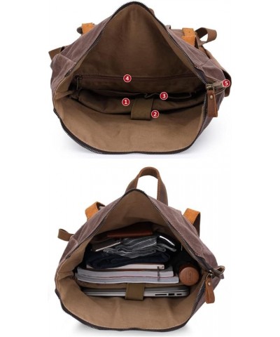 Men's Oil Waxed Canvas Backpack Outdoor Waterproof Travel Daypack-Coffee (Color : Denim Color) Coffee $50.98 Backpacks