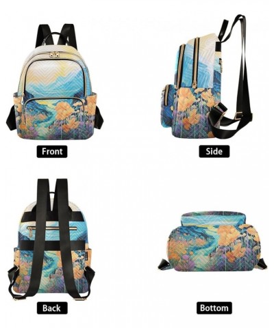 Hill Wildflowers Fashion Travel Backpack for Women Multi Pockets Lightweight Purse for Women-M Multicolor Small $14.00 Backpacks