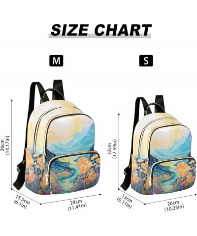 Hill Wildflowers Fashion Travel Backpack for Women Multi Pockets Lightweight Purse for Women-M Multicolor Small $14.00 Backpacks