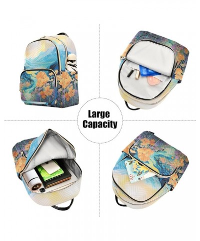 Hill Wildflowers Fashion Travel Backpack for Women Multi Pockets Lightweight Purse for Women-M Multicolor Small $14.00 Backpacks