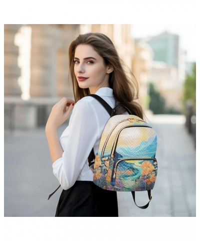 Hill Wildflowers Fashion Travel Backpack for Women Multi Pockets Lightweight Purse for Women-M Multicolor Small $14.00 Backpacks