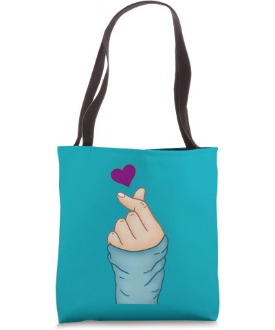 K-pop Kpop Heart Fingers Tote Bag $15.40 Totes