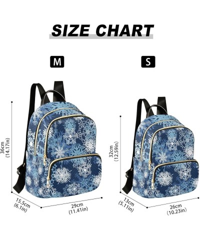 Christmas Women Backpack Snowflake Fantasy Blue Anti-Theft Travel Backpack with Luggage Belt Durable Lightweight Handbag Lady...