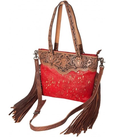 ADBGS112H Tote Hand Tooled Hair On Genuine Leather Women Bag Western Handbag Purse $62.62 Totes