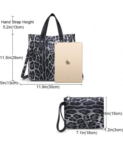 Women Handbags and Purse Animal-print Leather Shoulder Bag Satchel Handbag Ladies Tote Bag for Work 2Pcs Set Brown $15.11 Hob...