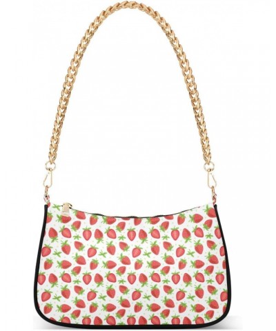 Fruits Strawberry Crossbody Bag for Women Trendy Roomy Purses Shoulder Bag with Chain Strap Multi Pocket Clutch Bag for Walki...