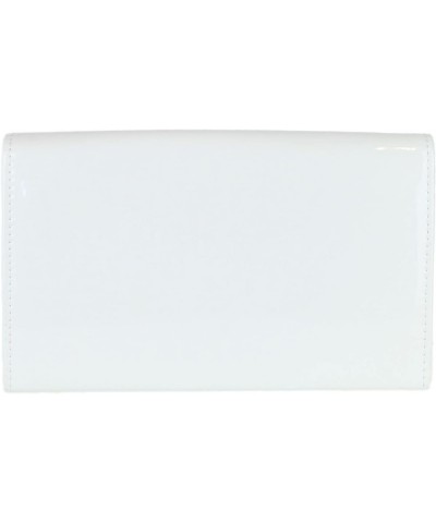 Womens Glossy Plain Clutch Bag White $31.19 Evening Bags