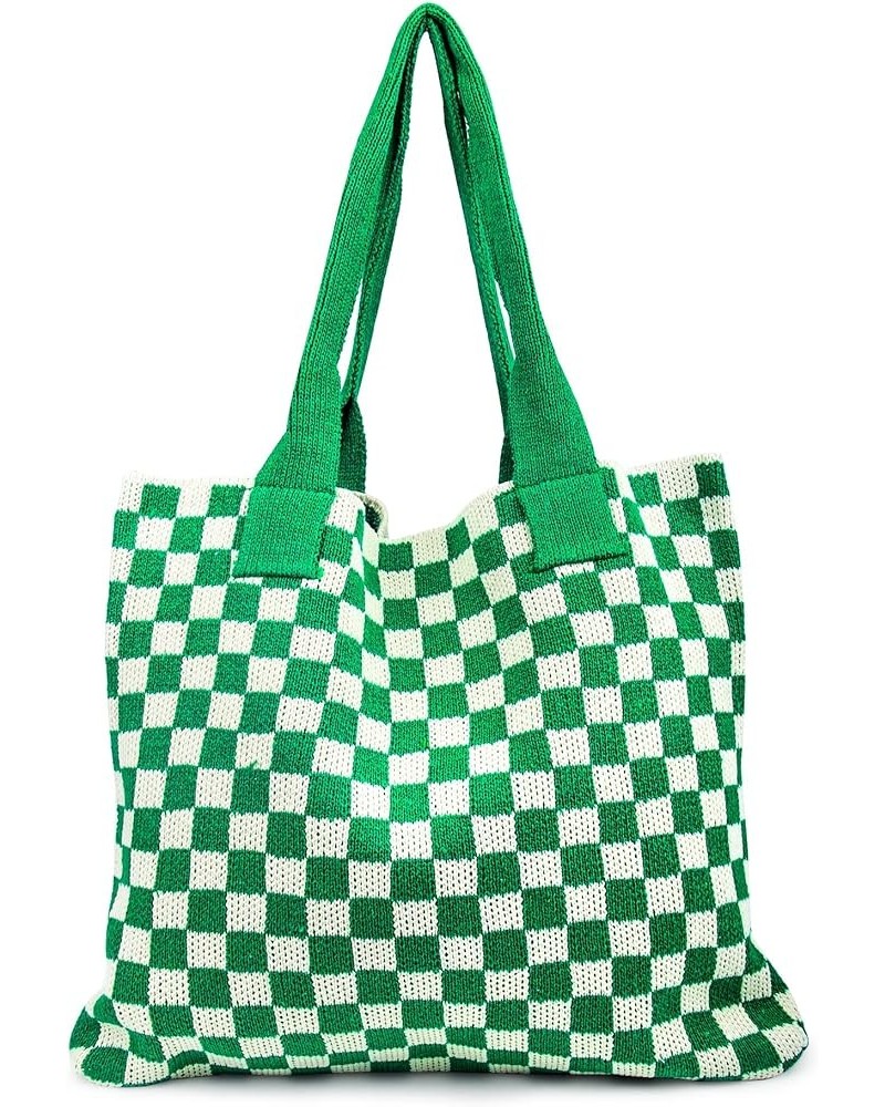 Crochet Tote Bag for Women Large Capacity Shoulder Bag Handbags Knitting Hobo Bag Aesthetic Handmade Weaving Green $13.62 Totes