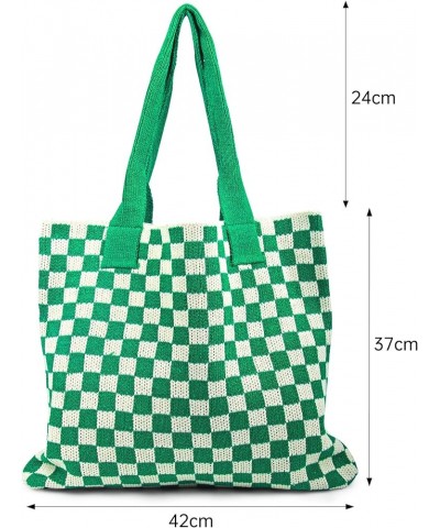 Crochet Tote Bag for Women Large Capacity Shoulder Bag Handbags Knitting Hobo Bag Aesthetic Handmade Weaving Green $13.62 Totes