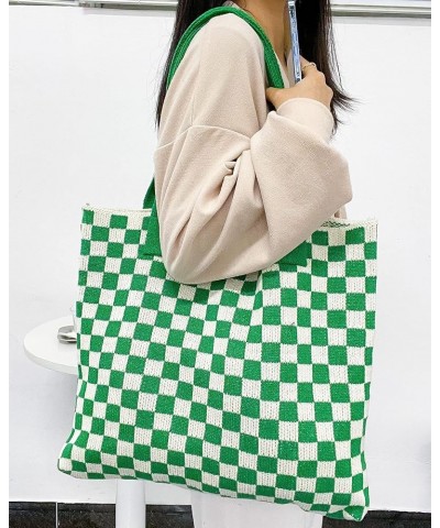 Crochet Tote Bag for Women Large Capacity Shoulder Bag Handbags Knitting Hobo Bag Aesthetic Handmade Weaving Green $13.62 Totes