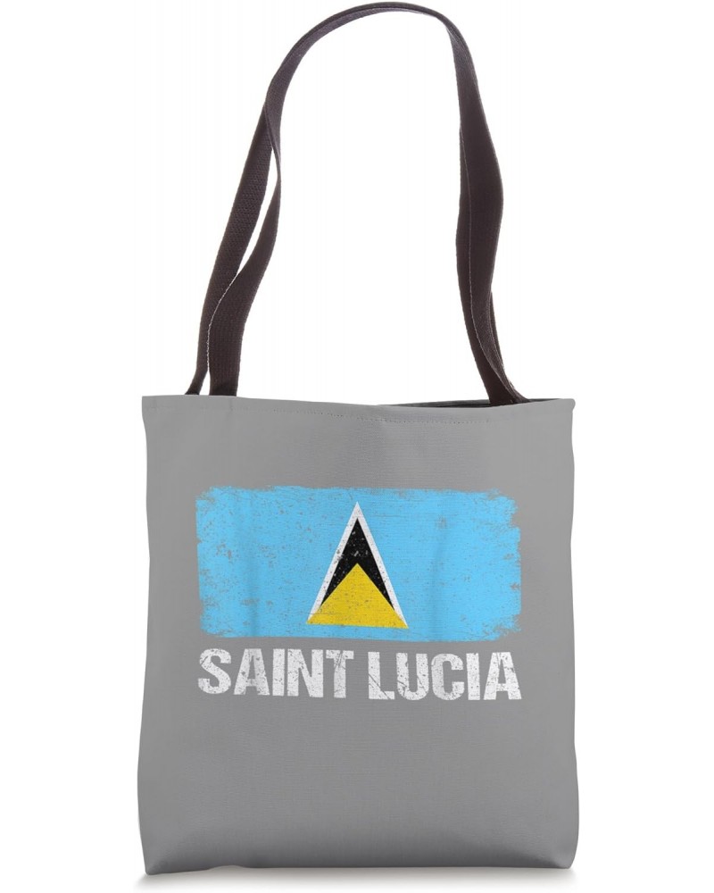 Vintage Saint Lucia Flag Kid Men Women Patriotic Tote Bag $11.12 Totes