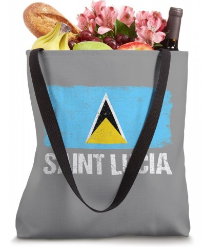 Vintage Saint Lucia Flag Kid Men Women Patriotic Tote Bag $11.12 Totes