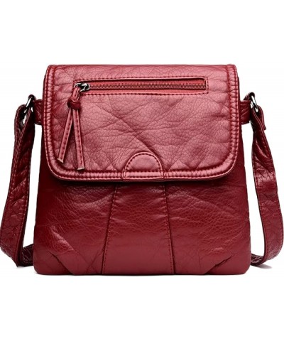 Vegan Leather Stylish Crossbody Shoulder Bag - Women's Crossbody Purse with Adjustable Strap - Gift for Her Red $31.82 Crossb...