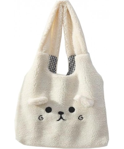 Cute Bear Shoulder Bag Soft Plush Hobo Tote Handbag for Women Girls Purse Shopping Bag Beiger(dimples Bear) $13.70 Totes