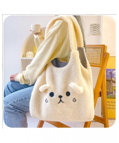 Cute Bear Shoulder Bag Soft Plush Hobo Tote Handbag for Women Girls Purse Shopping Bag Beiger(dimples Bear) $13.70 Totes