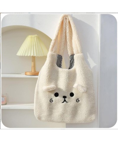 Cute Bear Shoulder Bag Soft Plush Hobo Tote Handbag for Women Girls Purse Shopping Bag Beiger(dimples Bear) $13.70 Totes