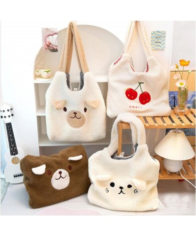 Cute Bear Shoulder Bag Soft Plush Hobo Tote Handbag for Women Girls Purse Shopping Bag Beiger(dimples Bear) $13.70 Totes