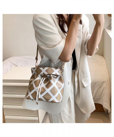 Women Crossbody Bag Fashion Handbags Simple Shoulder Bags Messenger Bucket Bags for Women (Color : White, Size : 8 * 8 * 5inc...