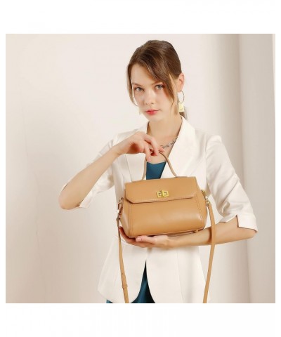 Women Vintage Leather Satchel Adjustable Strap Handbag Detachable Handle Cross Body Shoulder Bag Off-white $33.14 Satchels