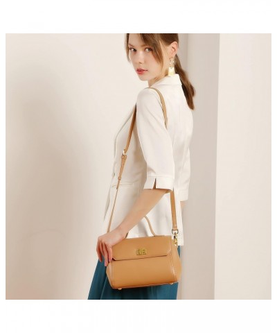 Women Vintage Leather Satchel Adjustable Strap Handbag Detachable Handle Cross Body Shoulder Bag Off-white $33.14 Satchels