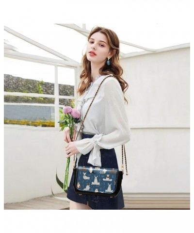 Floral Yellow and White Women Crossbody Bags Clutch Purse with Strap Leather Cross Body Purses Dogs Doing Yoga $15.20 Shoulde...