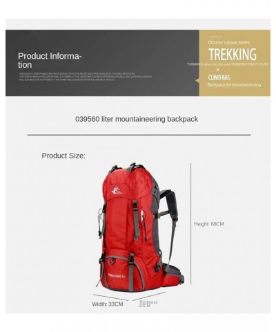 European And American Fashion Mountaineering Bag Hiking Backpack Backpack Camping Backpack With Rain Cover 60L 60L Black $78....