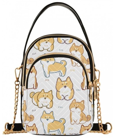 Cute Shiba Inu Dog Quilted Crossbody Bag for Women, Small Cell Phone Bag Shoulder Handbags Purse with Leather Strap (1) $13.7...