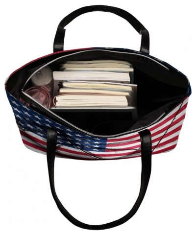 Basketball America Flag Tote Bag Women Shoulder Handbags PU Leather Everyday Bag with External Pocket Large Capacity Aestheti...