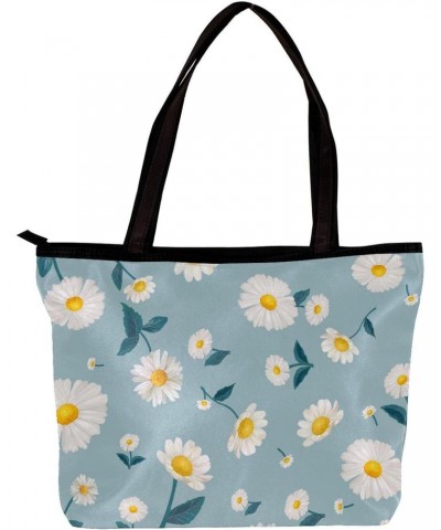 Handbag Daisy Flowers Light Blue Background Size: 11.8x4.1x15.4 inches storage bag Handbag $10.65 Handbags