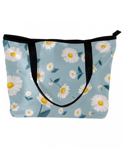 Handbag Daisy Flowers Light Blue Background Size: 11.8x4.1x15.4 inches storage bag Handbag $10.65 Handbags