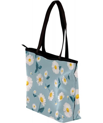 Handbag Daisy Flowers Light Blue Background Size: 11.8x4.1x15.4 inches storage bag Handbag $10.65 Handbags