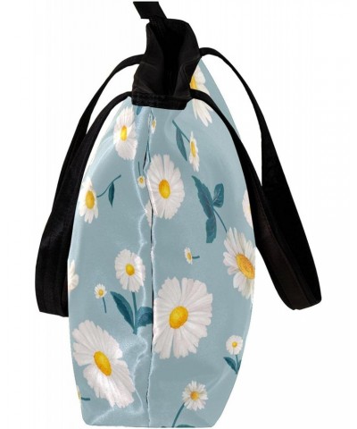 Handbag Daisy Flowers Light Blue Background Size: 11.8x4.1x15.4 inches storage bag Handbag $10.65 Handbags