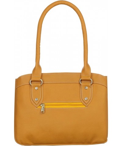 Women's Vegan Leather Laura Handbag (Large) Yellow $19.76 Hobo Bags