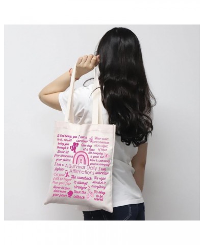 Breast Cancer Awareness Affirmations Tote Bag Breast Cancer Warrior Gift Breast Cancer Survivor Gift Survivordaliy Tote $11.7...