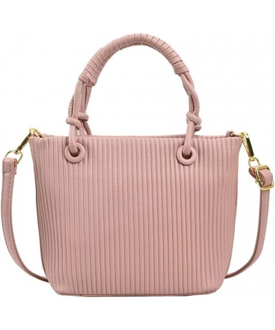 Women Handbag Purse Y2K Bucket Bag Shoulder Bag Retro Stylish Soft Tote Bag Pink $14.69 Totes