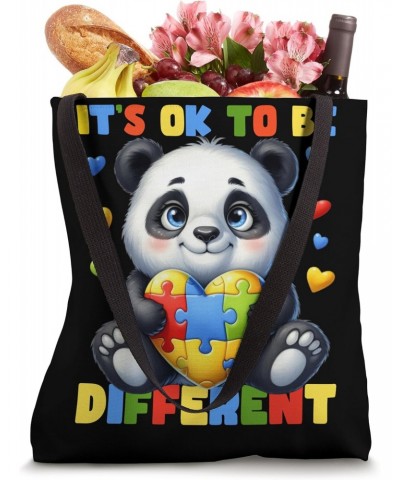 Cute Panda Autism Awareness It's Ok To Be Different Kids Tote Bag $13.24 Totes