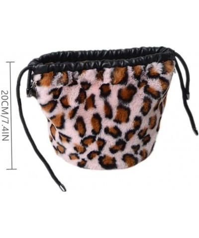 Women Faux Fur Crossbody Shoulder Bag Furry Plush Handbag Leopard Clutch Purse Fashion Gift White $28.00 Shoulder Bags