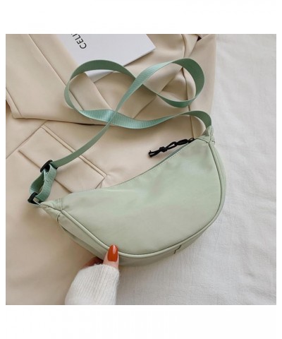 Nylon Crossbody Bag Women's 2023 Dumpling Bag Lightweight Small Shoulder Bag Underarm Bag Simple Canvas Bag Light Beige $10.7...