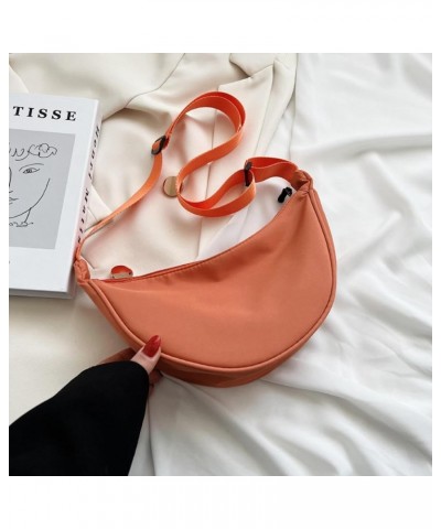 Nylon Crossbody Bag Women's 2023 Dumpling Bag Lightweight Small Shoulder Bag Underarm Bag Simple Canvas Bag Light Beige $10.7...