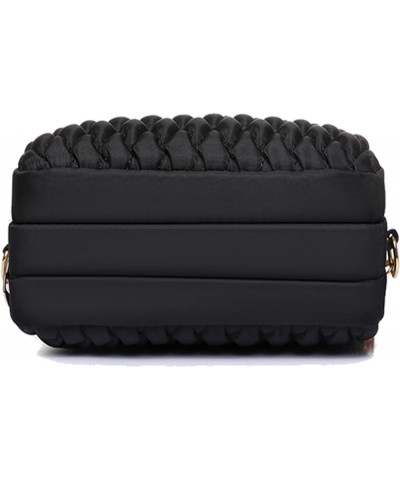 Small Nylon Crossbody Bag for Women lattice Shoulder Handbag Small Phone Purse Satchel Bag Wide Strap Black $14.79 Totes